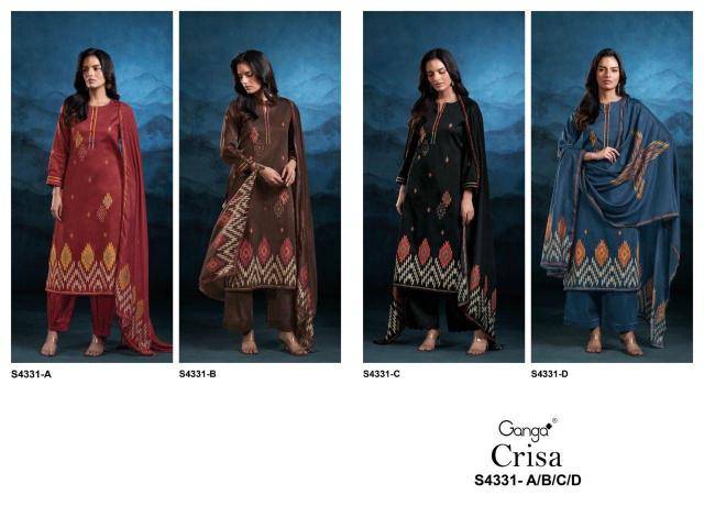 Ganga crisa 4331 Wholesale dress materials manufacturers in Delhi